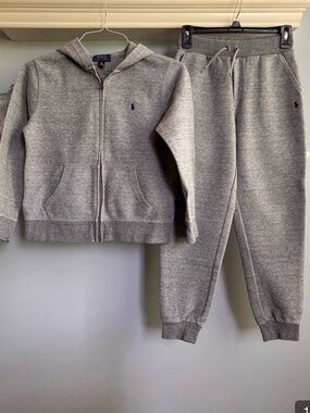 Polo by Ralph Lauren Kids Heather Gray Hooded Jogger Set Size 4T